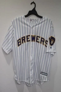 MAJESTIC MILWAUKEE BREWERS JERSEY MLB GENUINE MERCHANDISE VTG LARGE - Picture 1 of 8