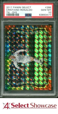 2017 PANINI SELECT TIE-DYE PRIZM #286 CRISTIANO RONALDO #/30 POP 6 PSA 10 - Image 1 of 4