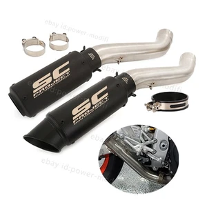 Puntas de escape silenciador de 60 mm deslizables tubo medio para Aprilia Tuono 1100 V4 2017-2020 - Imagen 1 de 12