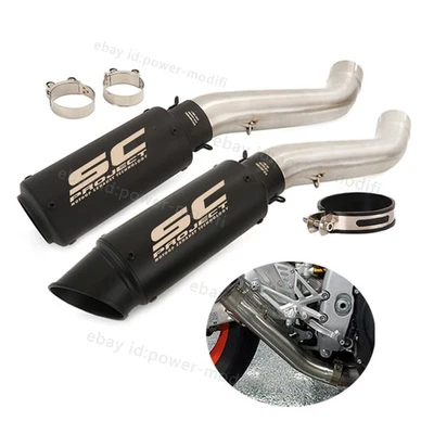 Puntas de escape silenciador de 60 mm deslizables tubo medio para Aprilia Tuono 1100 V4 2017-2020 Foto 1 de 4