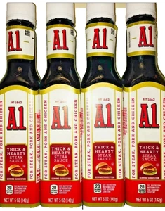Steak Sauce A.1. Thick & Hearty 5 oz 4 Pack Bottles FAST FREE SHIPPING - Picture 1 of 5
