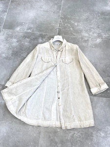 Camisa de vestir gabardina larga de lino teñido de ELISA CAVALETTI para mujer L-XL - Imagen 1 de 24