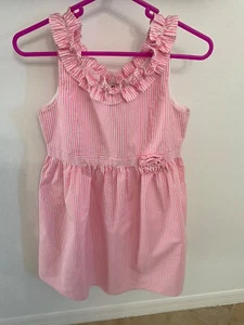 Lilly Pulitzer Girls Size 14 Georgina Dress Seersucker Pind Tropics Style 001535 - Picture 1 of 18