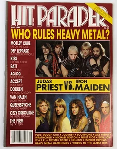 Hit Parader Magazine May 1985 Priest Maiden AC/DC KISS Ozzy - Hagar Centerfold - Picture 1 of 4