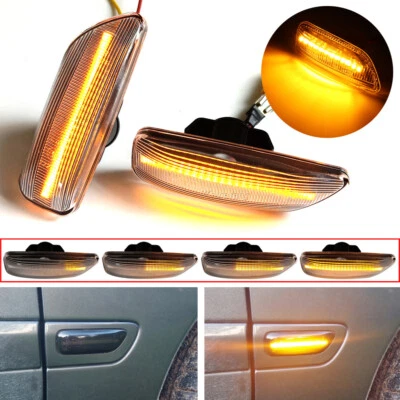 Clear For Volvo S80 MK1 1999 2000 2001 2002-2006 LED Dynamic Side Marker Light - Image 1 of 4