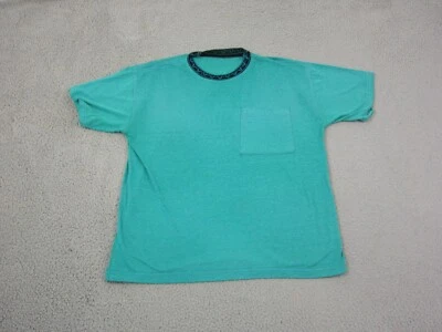 Vintage BVD Shirt Mens Large Blue Green Tribal Aztec Single Stitch Made in USA - Image 1 of 4