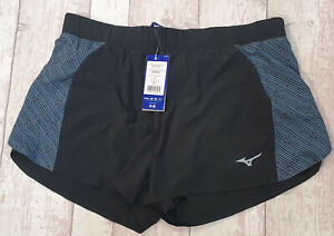 Mizuno Aero 2.5 Shorts, Black, Women's Large RRP £40.00