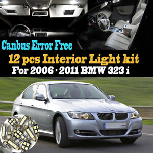 12Pc Error Free White Car Interior LED Light bulb Kit for 2006-2011 BMW 323i 