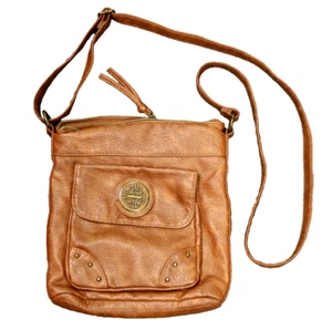 Stone & Co. Faux Leather Crossbody or Shoulder Bag Adjustable Strap Brown 9x10 - Picture 1 of 18