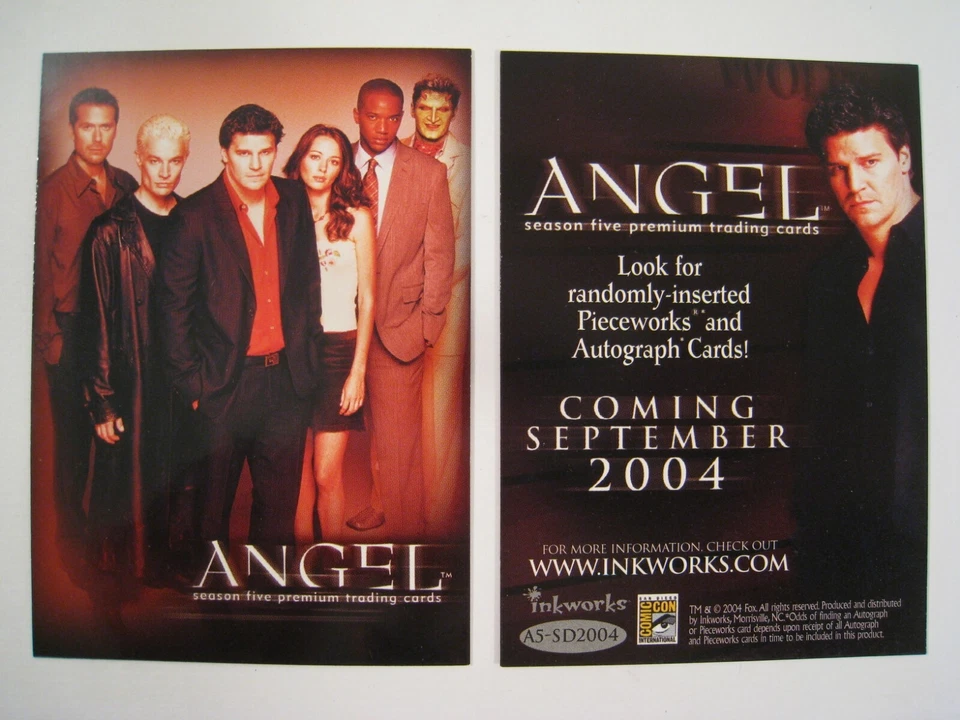 ANGEL SEASON 5 INKWORKS 2004 SAN DIEGO COMIC CON PROMOTIONAL CARD A5-SD2004 - Image 1 of 1