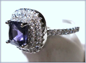 ALEXANDRITE GEMSTONE PRINCESS CUT LADIES 18K GOLD FILLED RING S7 - Picture 1 of 4