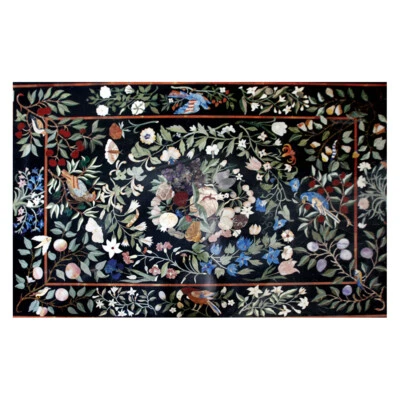 48" x 36" Marble Coffee Table Top Handmade pietradura Inlay Work Home Decor - Image 1 of 2