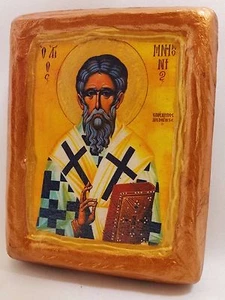 Arte icono iglesia griego chipriota de San Mnimonios Mnemonios - Imagen 1 de 8