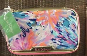 Lilly Pulitzer Makeup Bag Case Off Tropics Pink Orange Blue GWP New With Tags - Picture 1 of 2