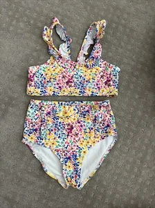 Gap Kid Girl Flower High Waist Bikini 2-Piece Swim Set L (10-11Year) - Picture 1 of 5