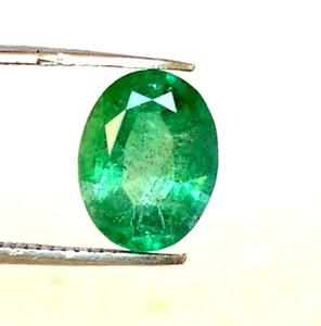 1.62 Cts Certified Natural Emerald Oval Cut 9x7 mm Untreated Loose Gemstone - Picture 1 of 6
