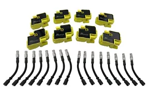 8 Ignition Coils & Plug Wires for C43 C55 C63 CL55 CLK55 CLS55 E55 G55 ML55 AMG - Picture 1 of 2