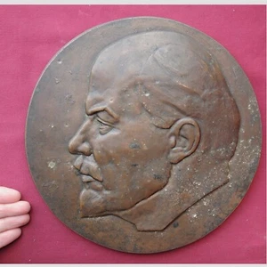 Alte große UdSSR Guss LENIN Büste Bonze Wandplakette Vintage sowjetisch 12"30cm signiert - Bild 1 von 7