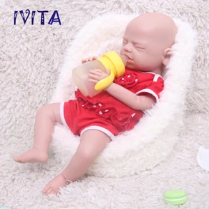 19'' Eyes Closed Baby Girl Lifelike Silicone Reborn Baby Doll Can take pacifier - Picture 1 of 8