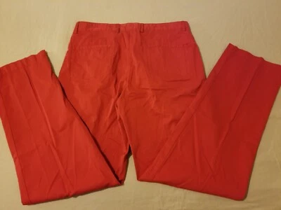 Calça social masculina cáqui Bobby Jones 34x34 algodão vermelho stretch golfe - Imagem 1 de 4