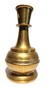 Antique India Brass Mughal Hookah base or Vase - Picture 1 of 22