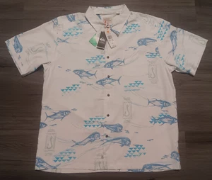 NUEVO CON ETIQUETAS Camisa Quicksilver Waterman Para Hombre Blanca Mai Fish Manga Corta Talla 2XL - Imagen 1 de 6