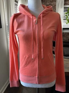 Juicy Couture NWT Velour J Bling Jacket Coral Size Medium $118 - Picture 1 of 8