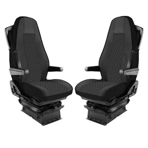 Per Volvo FH 2014-2020 Coprisedili per camion 1+1 Sedile in ecopelle nero - Imagen 1 de 6