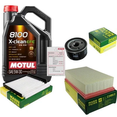 MANN Inspektionspaket 5L MOTUL 8100 X-CLEAN 5W-30 für Nissan Tiida Schrägheck - Bild 1 von 4