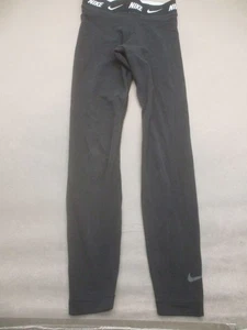 Nike Size XS Womens Black Compression Pull On Logo Activewear Leggings 643 - Picture 1 of 9