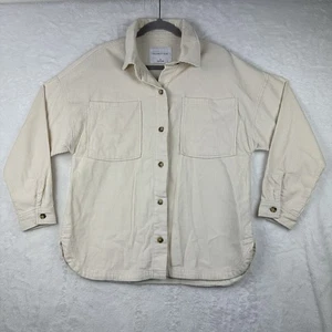 Celebrity Pink White Jacket Shacket Corduroy Button Front Small NWOT - Picture 1 of 16