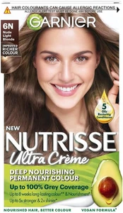 Garnier Nutrisse 6N Nude Light Brown Permanent Hair Dye - Picture 1 of 7
