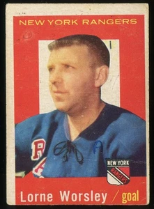 1959-60 Topps #15 Lorne Gump Worsley New York Rangers - Foto 1 di 2