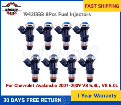 19421333 8Pcs Fuel Injectors for Chevrolet Avalanche 2007-2009 V8 5.3L, V8 6.0L — 第 1/4 张图片
