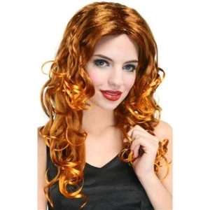 Glamour Long Wavy Fancy Dress Wig (Auburn) - Picture 1 of 1