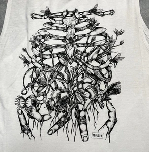 Camiseta sin mangas Mullen Skeleton Venus Flytrap L blanca siguiente nivel para mujer arte gráfico - Imagen 1 de 6