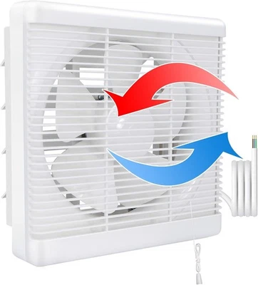 Exhaust Shutter Fan 9.5"x9.5" 500m³/h 2-Way Reversible Wall Ventilation Blower - Image 1 of 4