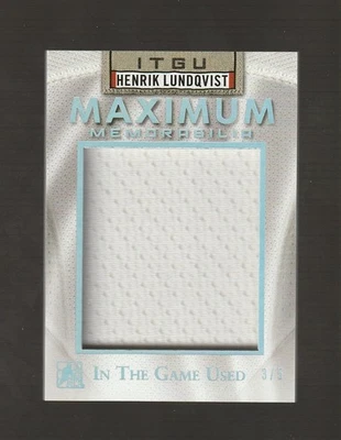 2015-16 ITG Used Maximum Memorabilia Silver Spectrum #MM-HL1 Henrik Lundqvist/5 - Image 1 of 2