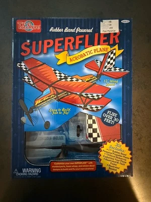 T.S. Shure Rubber Band Powered Super Flier Deluxe Acrobatic Plane Kit Sealed - Image 1 of 2