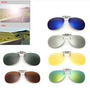 Unisex Polarized Clip On flap up Sunglasses UV 400 Protection Mens Womens New - Picture 1 of 17