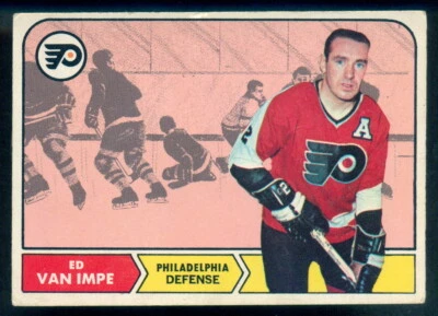 1968-69 OPC O PEE CHEE HOCKEY #91 ED VAN IMPE EX+ PHILADELPHIA FLYERS Card - Image 1 of 2