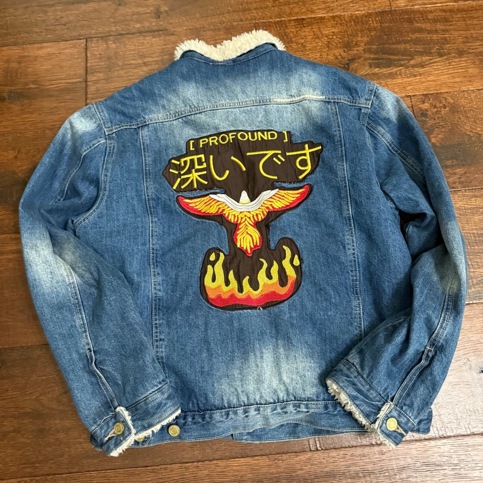 Profound Aesthetic Denim Painted Trucker Jacket Size XL - Image 1 of 4