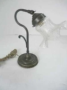 Lamp for Bedside Table Bedroom Brass Lampshade With Glass Clear - Picture 1 of 1
