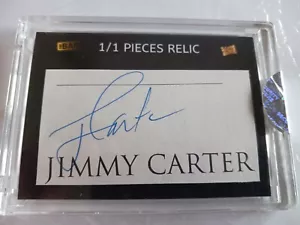 JIMMY CARTER PRESIDENT SIGNED AUTOGRAPH PIECES RELIC CARD ( 1 / 1 Card ) RARE - Picture 1 of 4