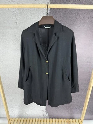 Max Mara black linen viscose two button light blazer - Image 1 of 4
