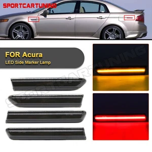 Smoked Lens LED Front Rear Fender Side Marker Lights For 2004-2008 Acura TL base - Picture 1 of 8