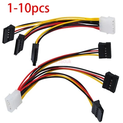 Lot IDE Molex 4Pin Male to 3X Sata Female 15Pin Splitter Power Supply Cable 18cm - Image 1 of 4