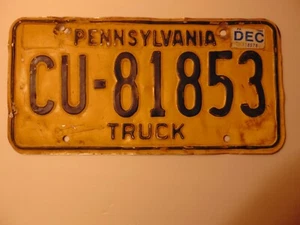 1980 Pennsylvania LKW Nummernschild Auto PKW Fahrzeug Anhänger - Bild 1 von 1