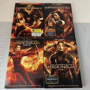 4 DVD Lot: THE HUNGER GAMES Film COLLECTION (1~Catching Fire~Mockingjay 1 & 2) - Picture 1 of 2