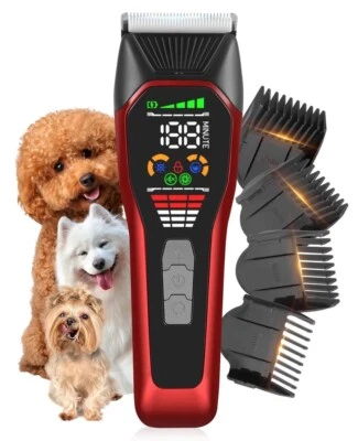 FOUNOULY Wide Blade Dog Cat Clippers - Professional Cordless Grooming Tools for Thick ...